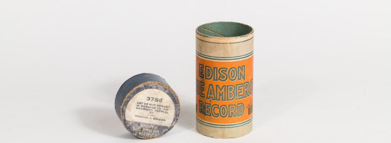 Verpackung einer Phonographenwalze, Edison Blue Amberol Record, nach 1912, Foto: Klaus Pichler/Wiener Phonomuseum