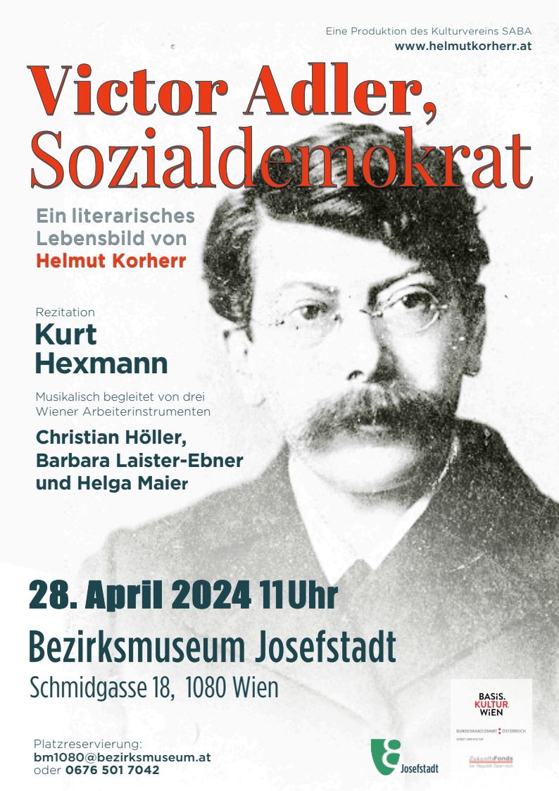 Veranstaltung: Victor Adler, Sozialdemokrat, Bezirksmuseum Josefstadt