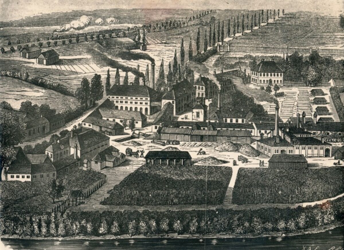 Fichtners Territorium - 1873 (Knochenmehlfabrik, ehem. Kreuzmühle in Atzgersdorf)