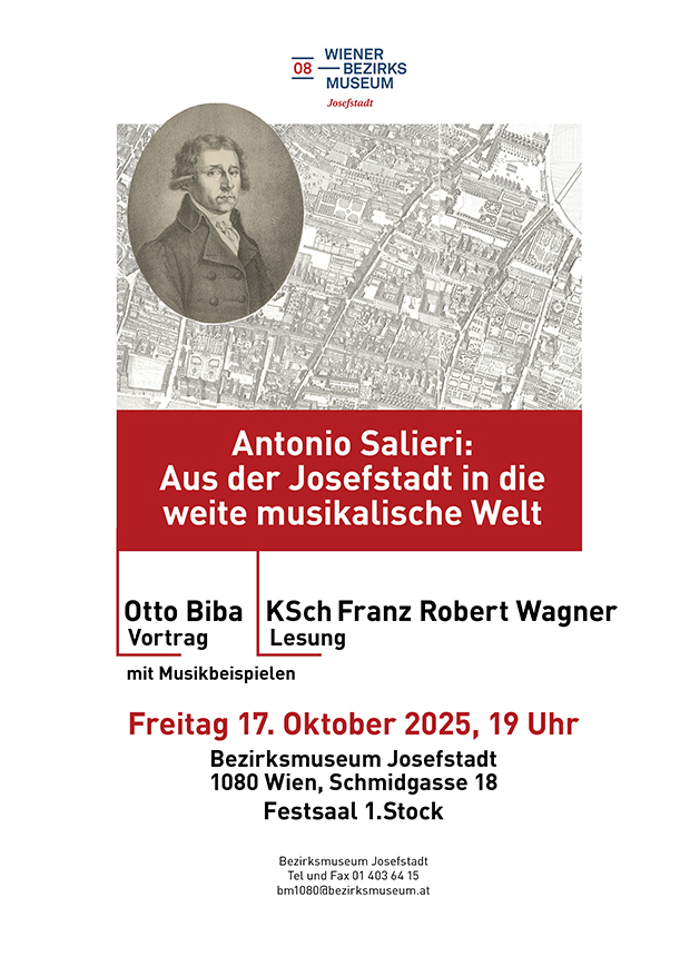 Veranstaltung: Antonio Salieri, Bezirksmuseum Josefsadt, 2025