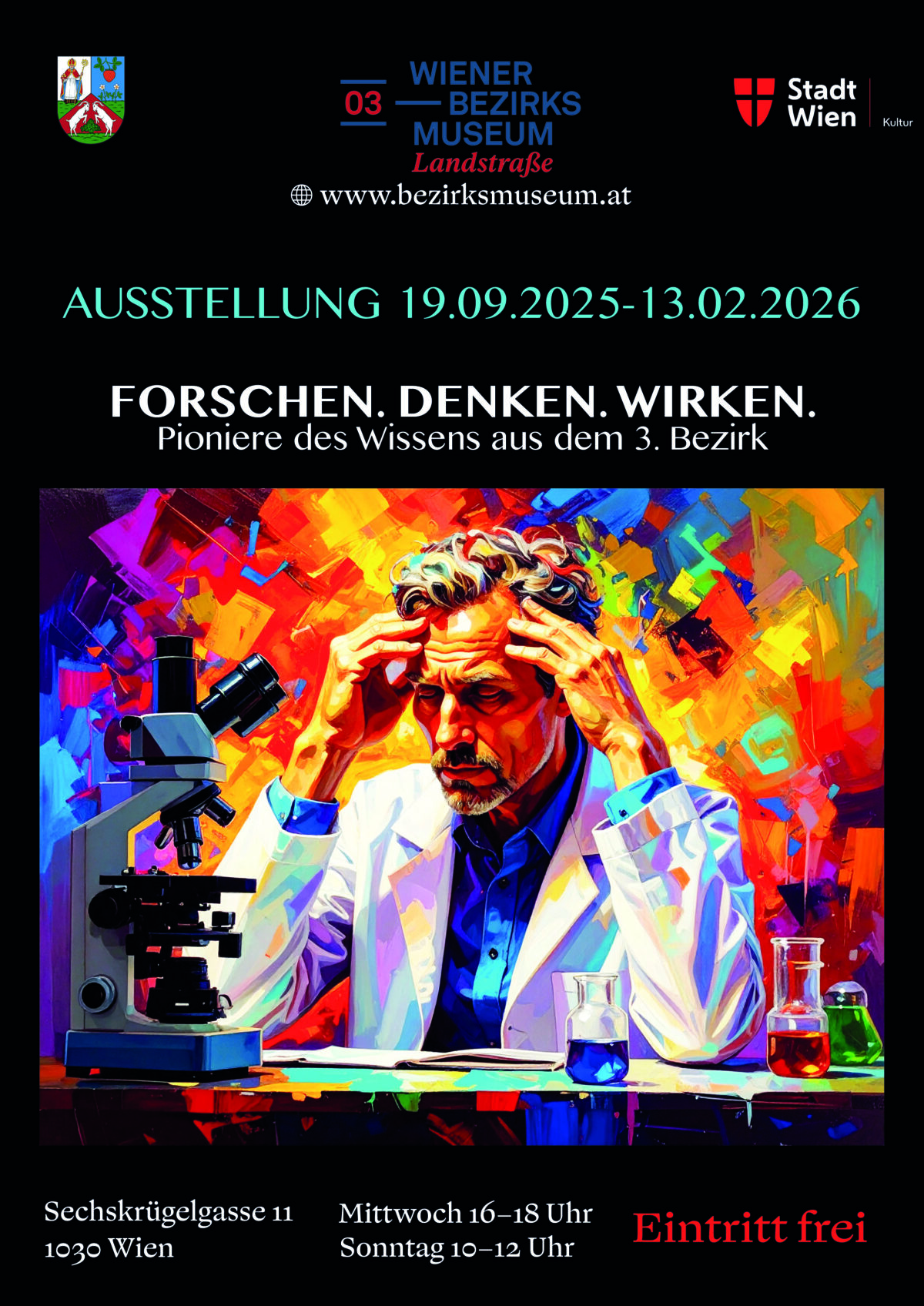 Ausstellung: Forschen. Denken. Wirken. Pioniere des Wissens aus dem 3. Bezirk, Bezirksmuseum Landstraße, 2025