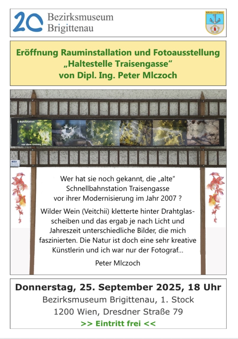 Veranstaltung: Eröffnung, Haltestelle Traisengasse, Bezirksmuseum Brigittenau, 2025