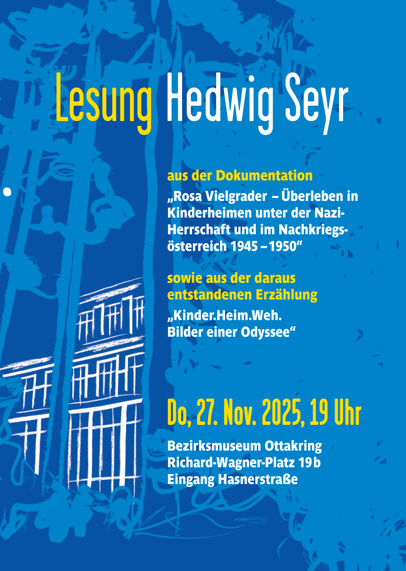 Veranstaltung: Lesung Hedfwig Seyr, Bezirksmuseum Ottakring, 2025