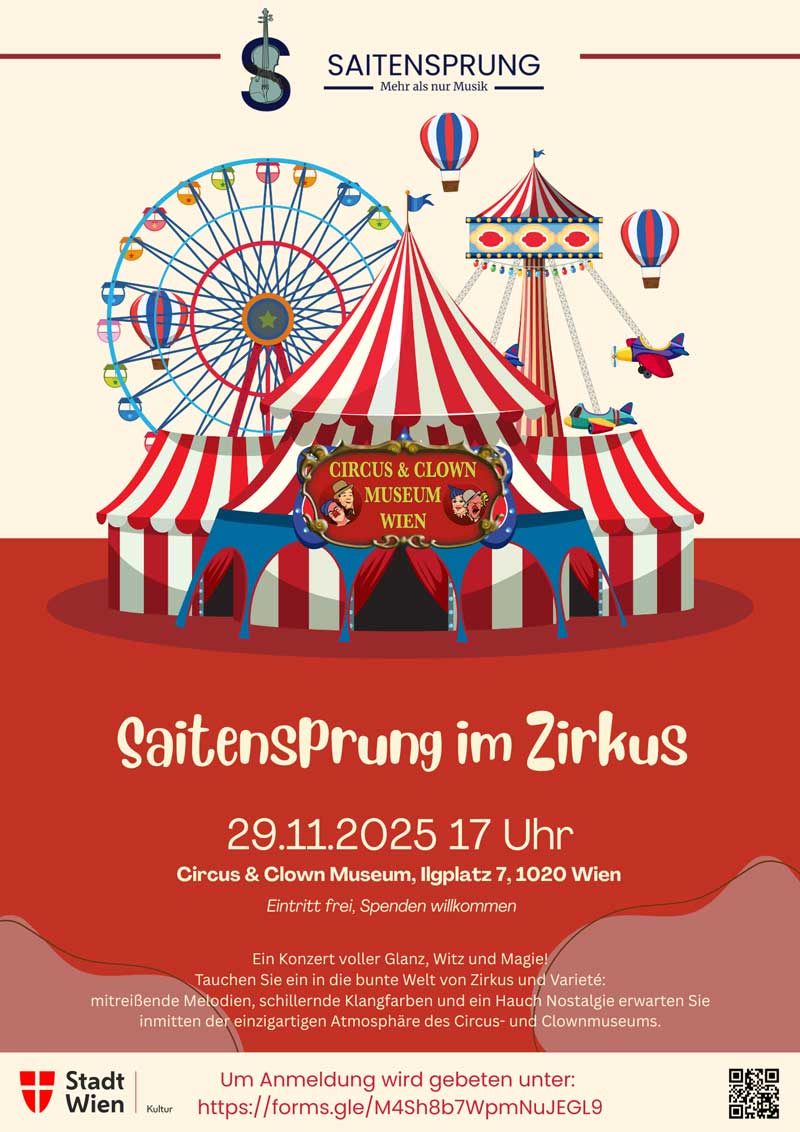 Veranstaltung: Saitensprung im Zirkus, Circus & Clownmuseum, 2025