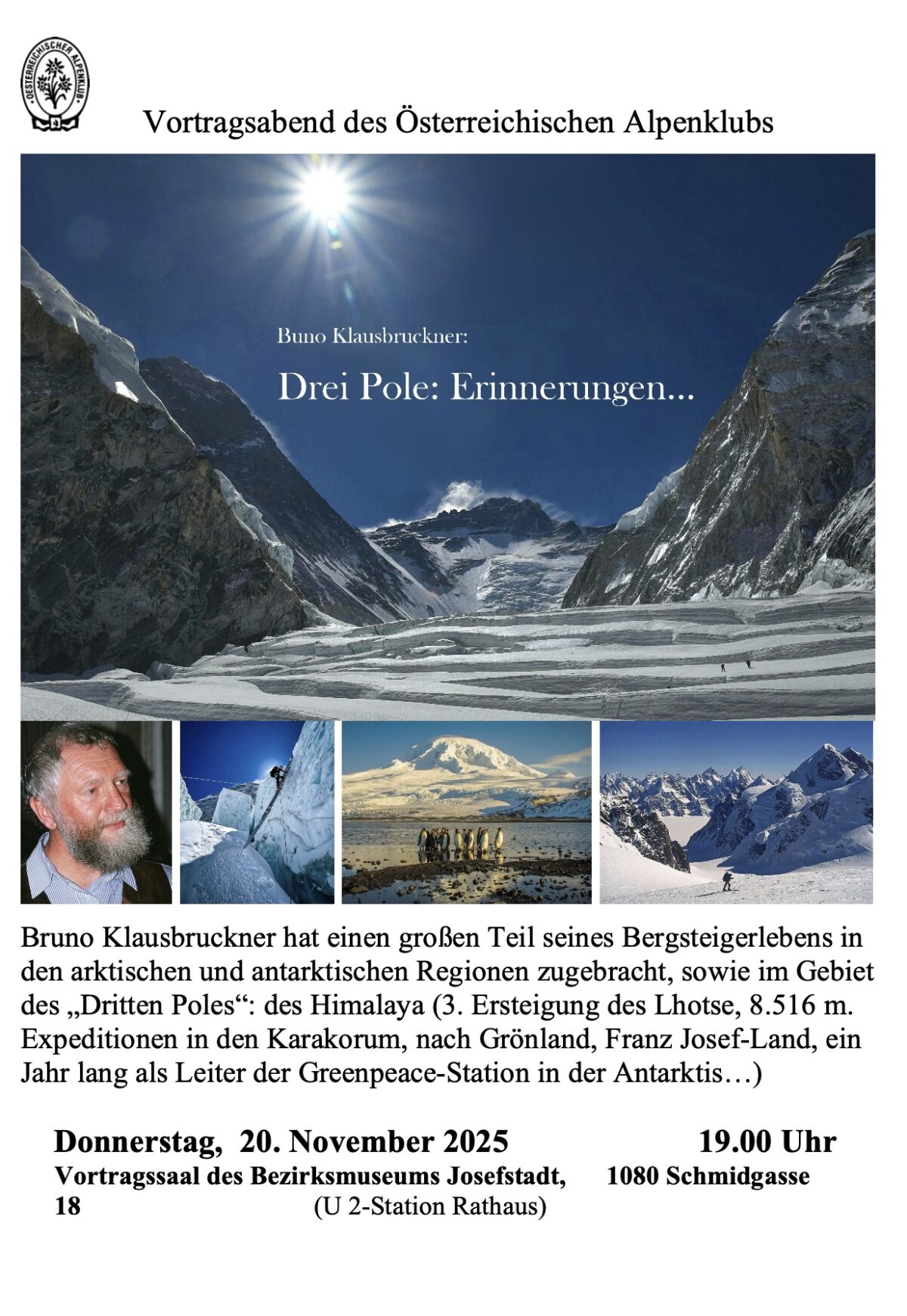 Veranstaltung: Bruno Klausbruckner: Drei Pole: Erinnerungen, Bezirksmuseum Josefstadt, 2025