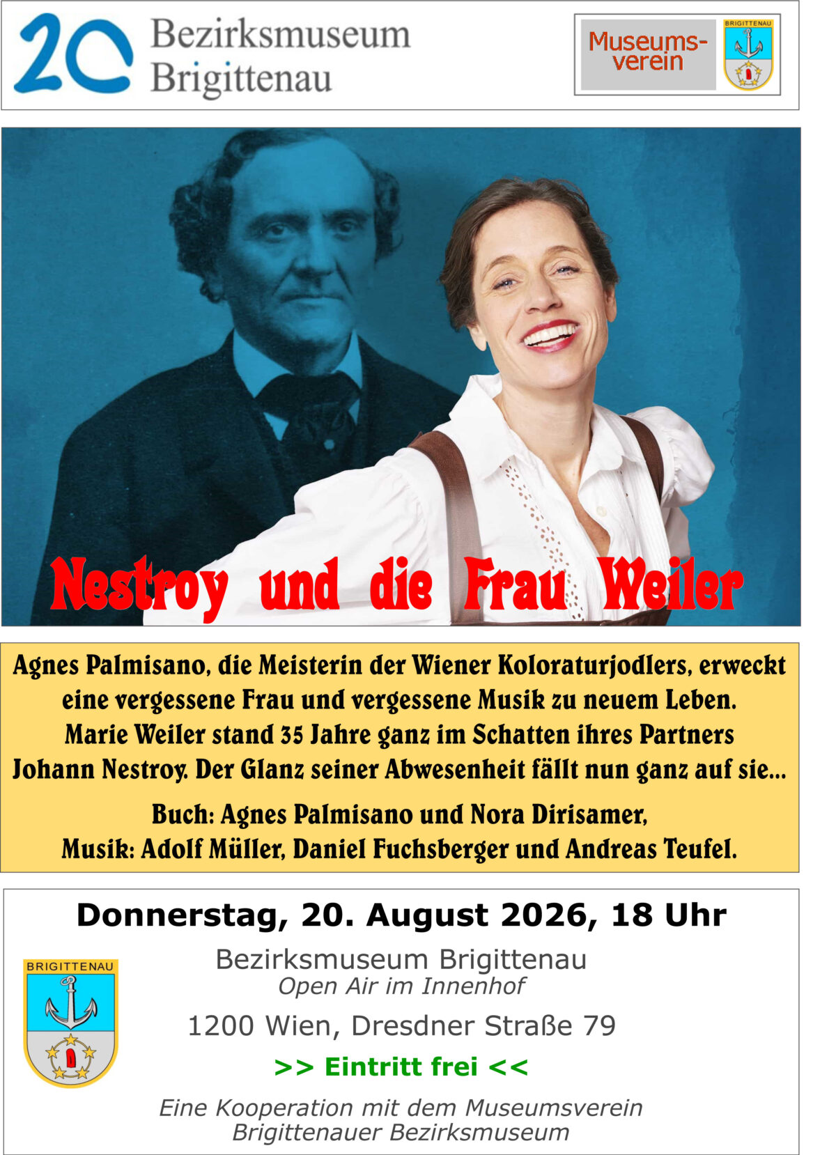 Veranstaltung: Konzert. Agnes Palmisano, Trio Nestroy und die 