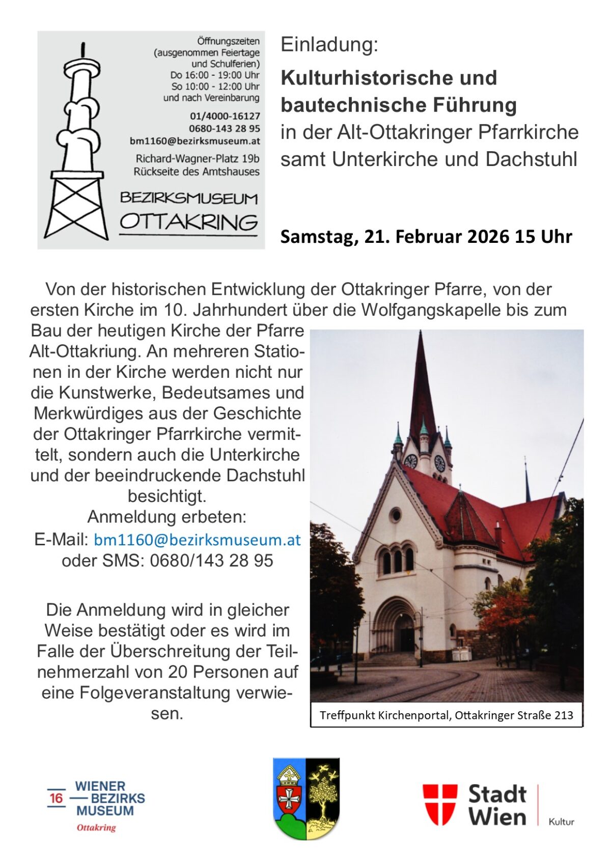 Veranstaltung: Führung Alt-Ottakringer Pfarrkirche, Bezirksmuseum Ottakring, 2026