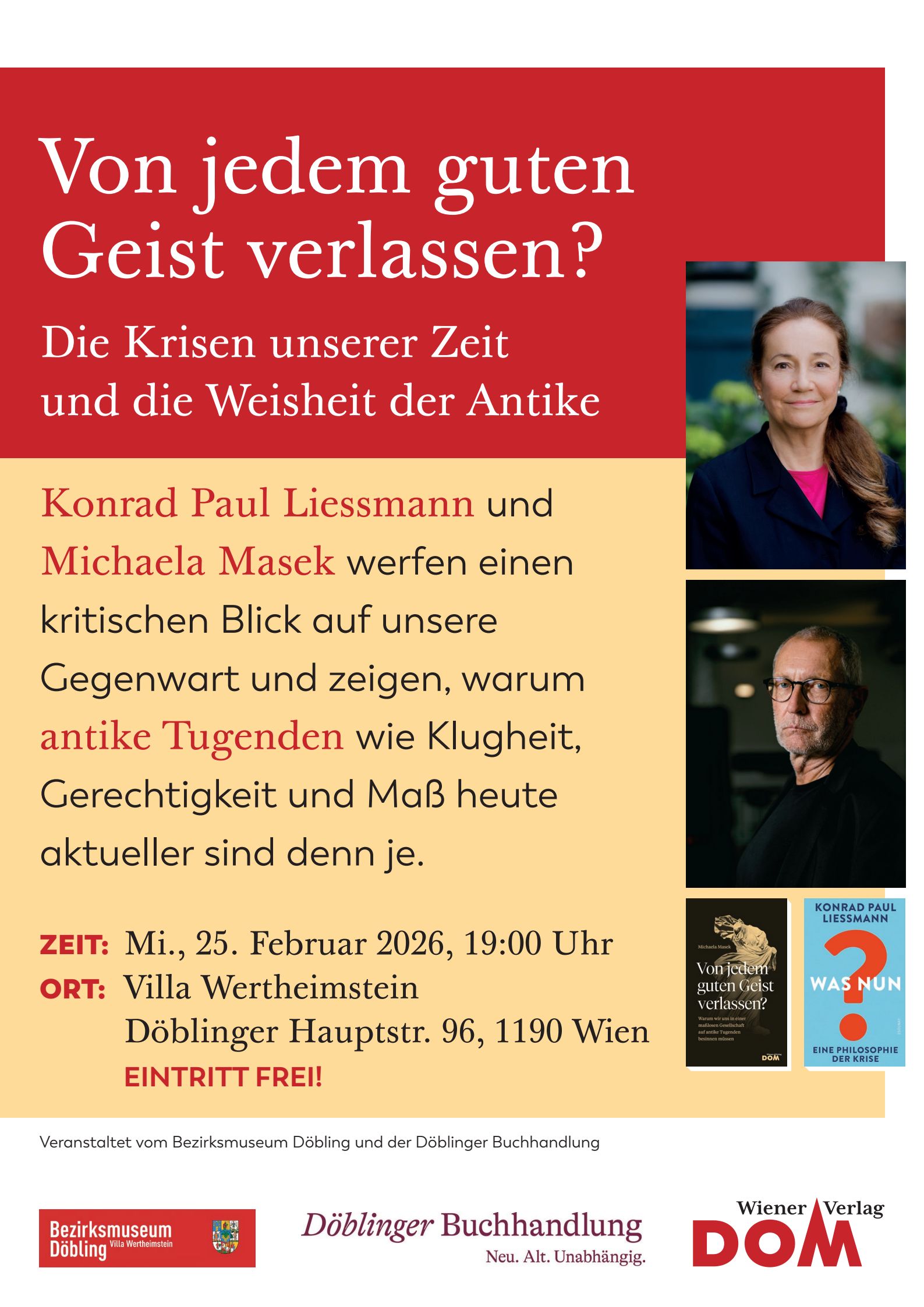 Veranstaltung: Buchpräsentation Von allen guten Geistern verlassen?, Bezirksmuseum Döbling, 2026