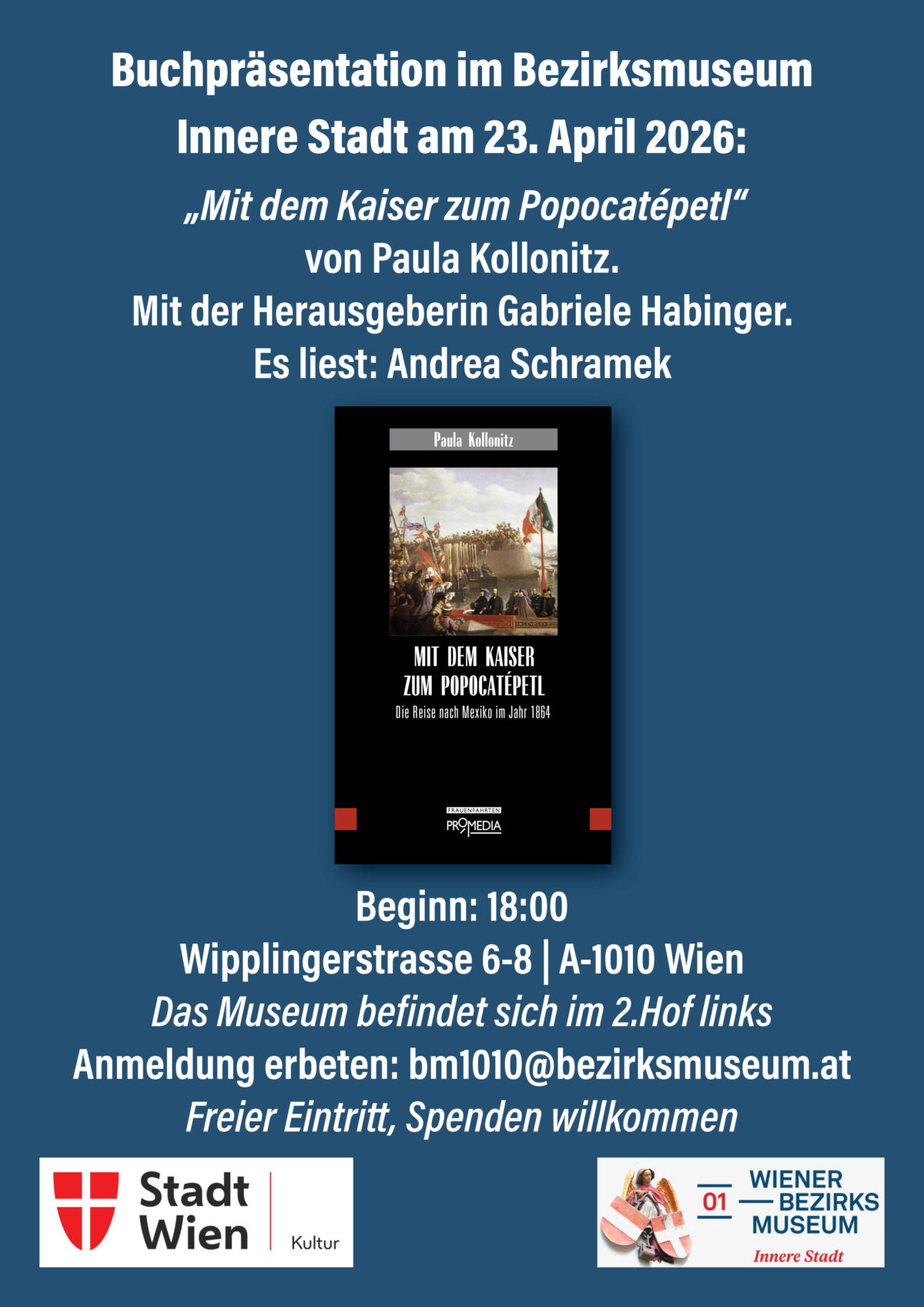 Plakat Buchlesung im BM01 am 23.3.26