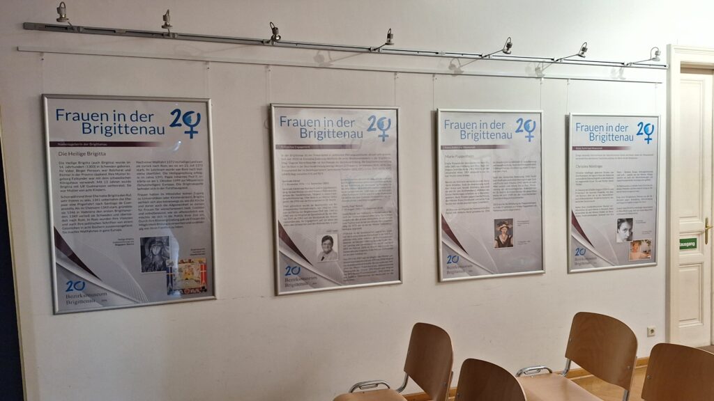 Ausstellung: Frauen in der Brigittenau, Bezirksmuseseum Brigittenau, 2026, Ausstellungsansicht, Foto: Bezirksmuseum Brigittenau