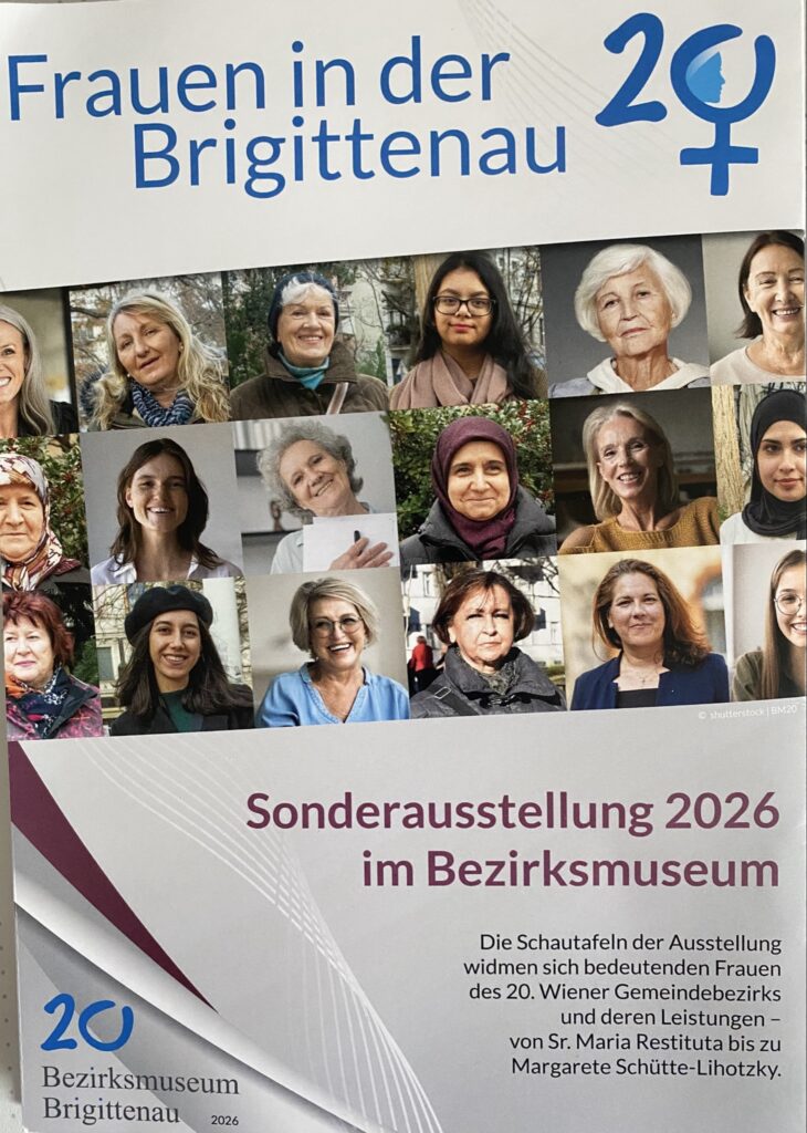Ausstellung: Frauen in der Brigittenau, Bezirksmuseseum Brigittenau, 2026, Plakatsujet mit Collage