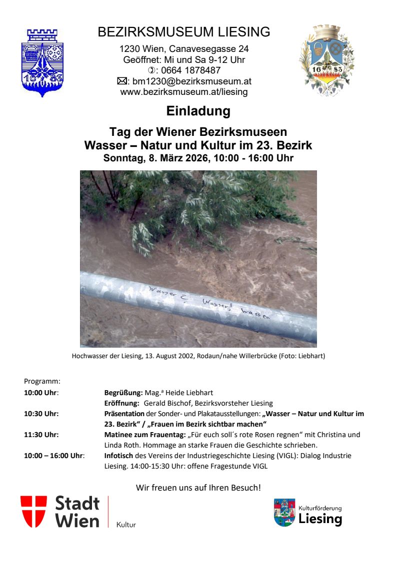 Tag der Wiener Bezirksmuseen 2026, Wasser, Bezirksmuseum Liesing