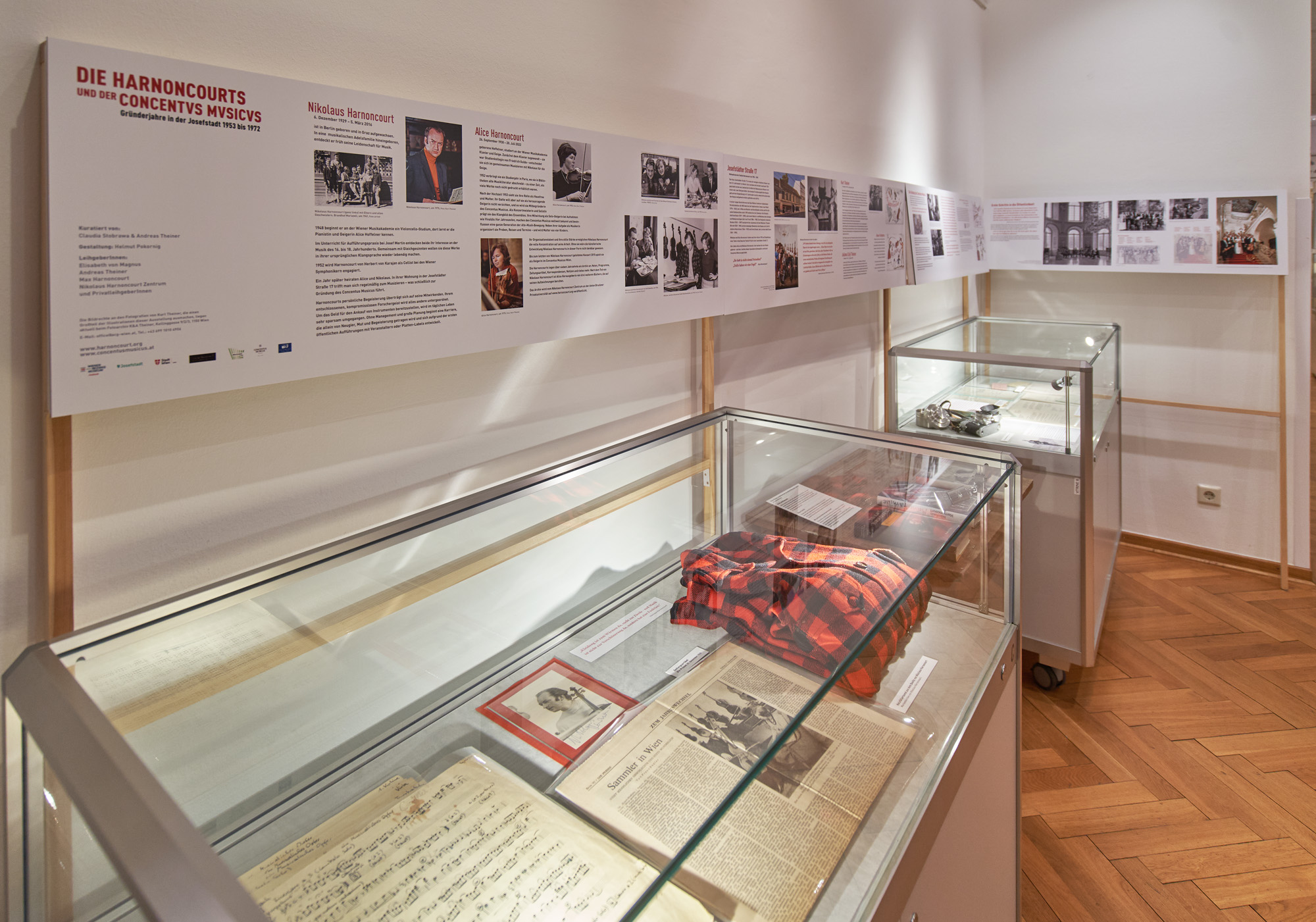 Ausstellungsansicht: Die Harnoncourts und der Concentus Musicus, Bezirksmuseum Josefstadt, 2026, Foto: Andreas Theiner