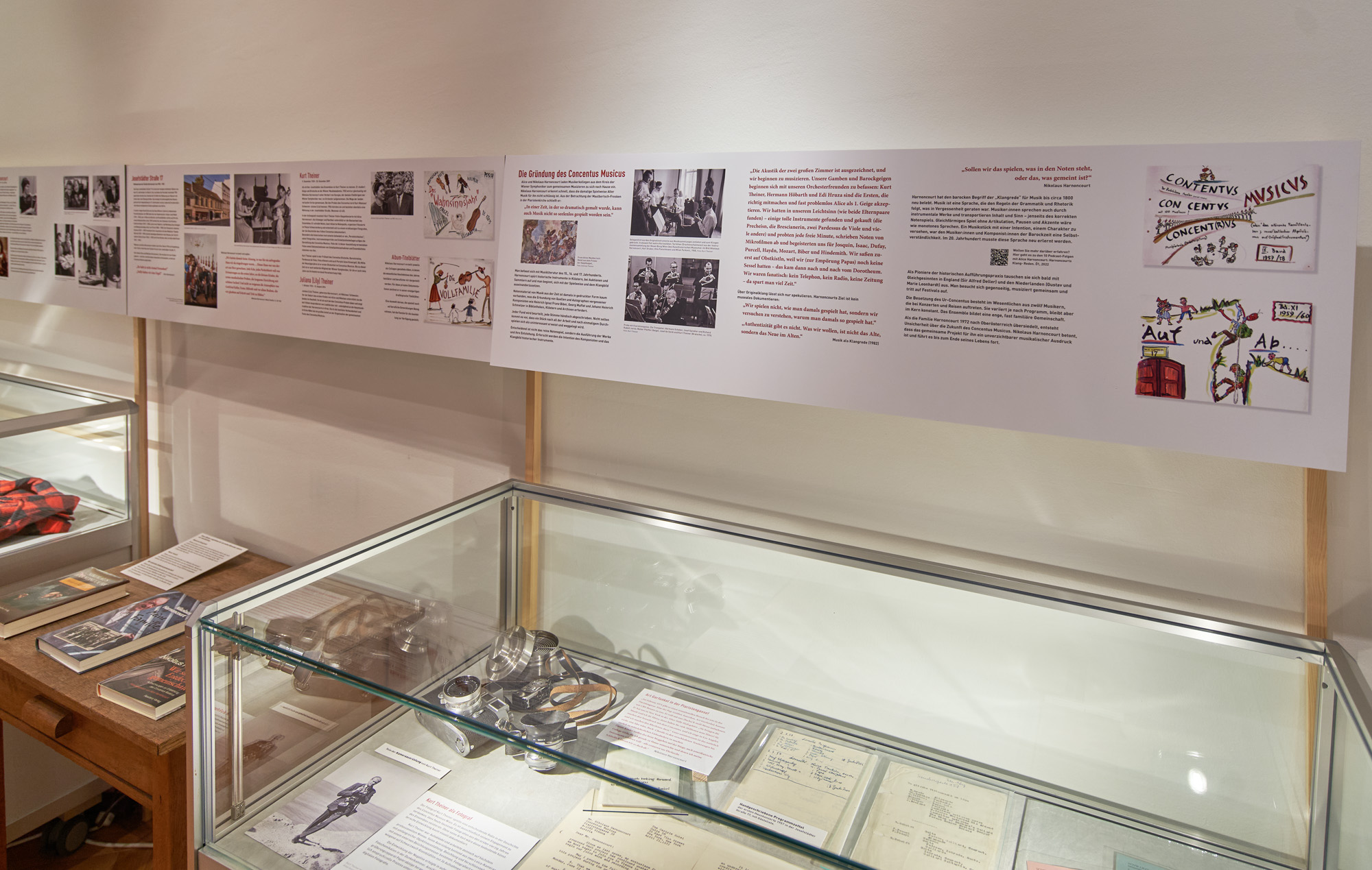 Ausstellungsansicht: Die Harnoncourts und der Concentus Musicus, Bezirksmuseum Josefstadt, 2026, Foto: Andreas Theiner