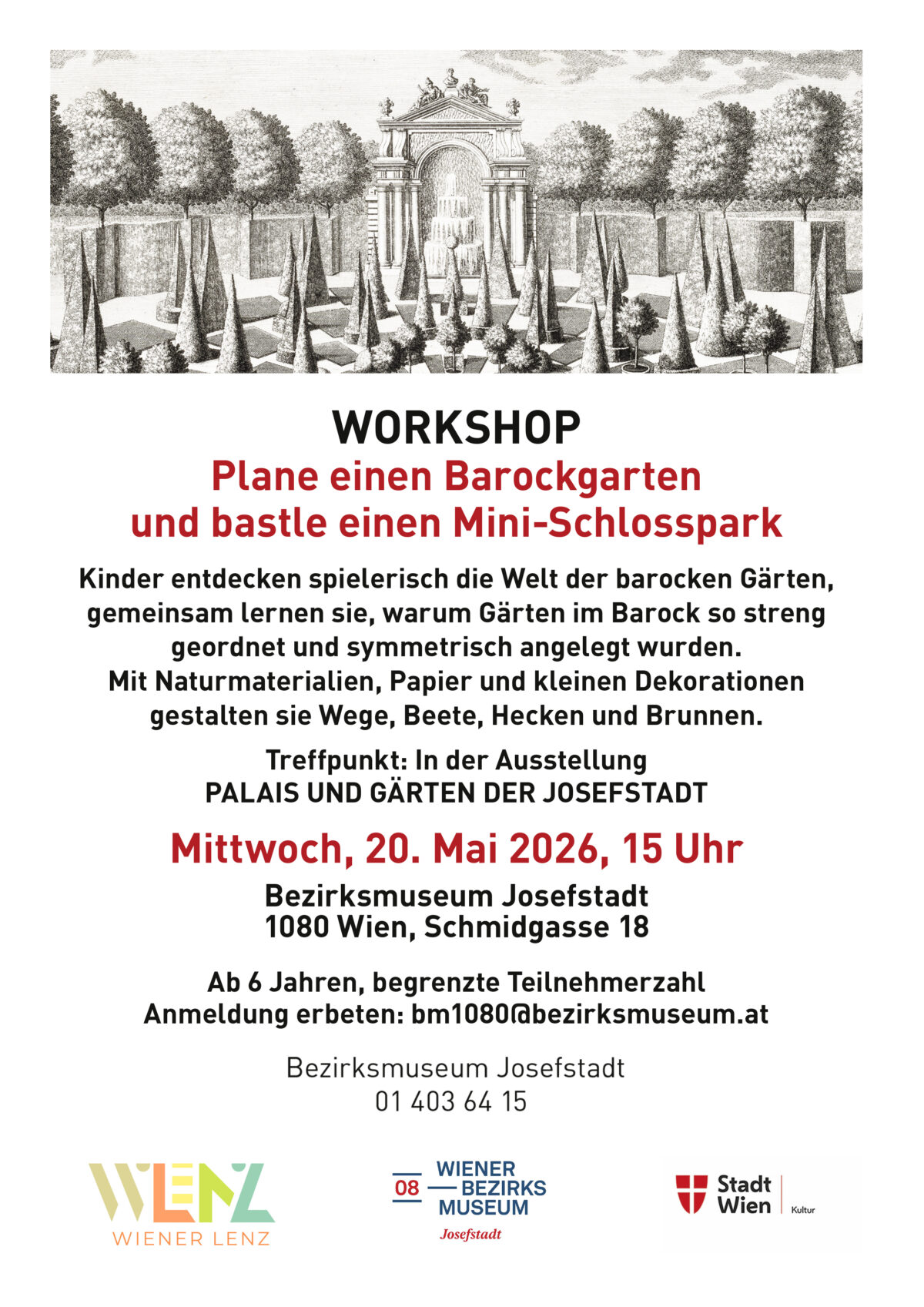 Veranstaltung: Workshop Bastelstunde Garten, Bezirksmuseum Josefstadt, 2026, Wiener Lenz