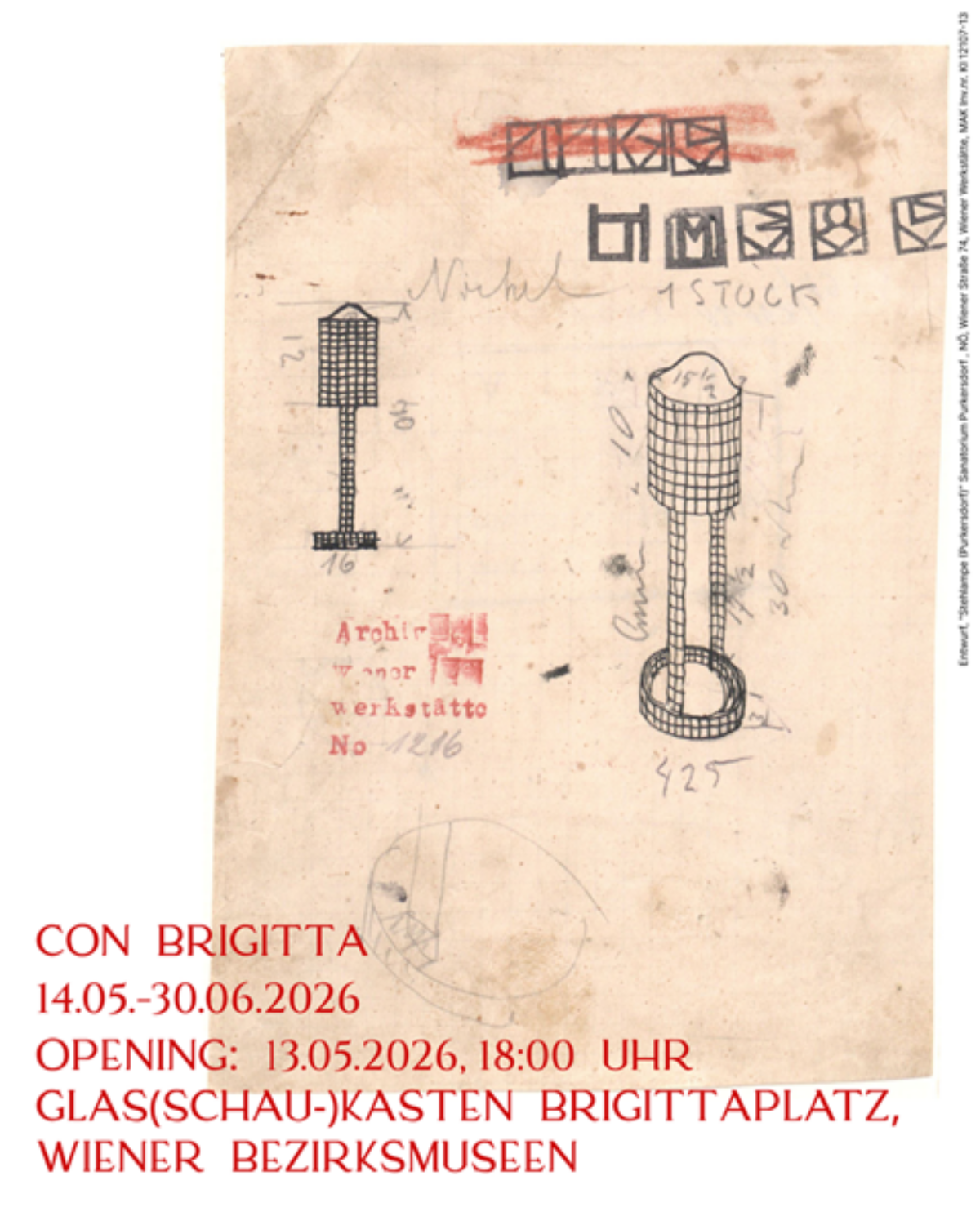 Ausstellung: Con Brigitta, Mes Meufs, Schaukasten Brigittaplatz, Bezirksmuseum Brigittenau, 2026