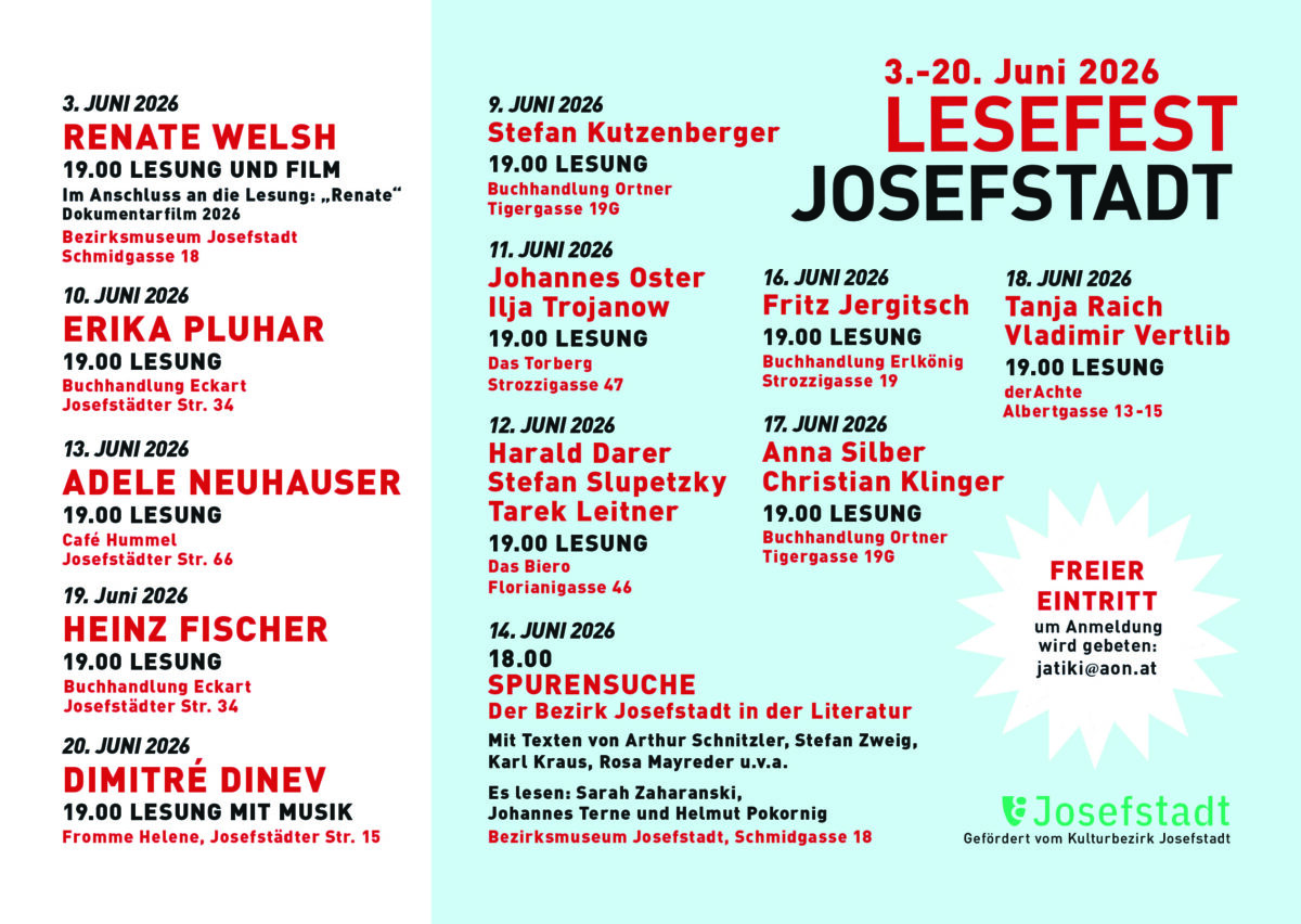 Veranstaltung: Lesefest 2026, Bezirksmuseum Josefstadt