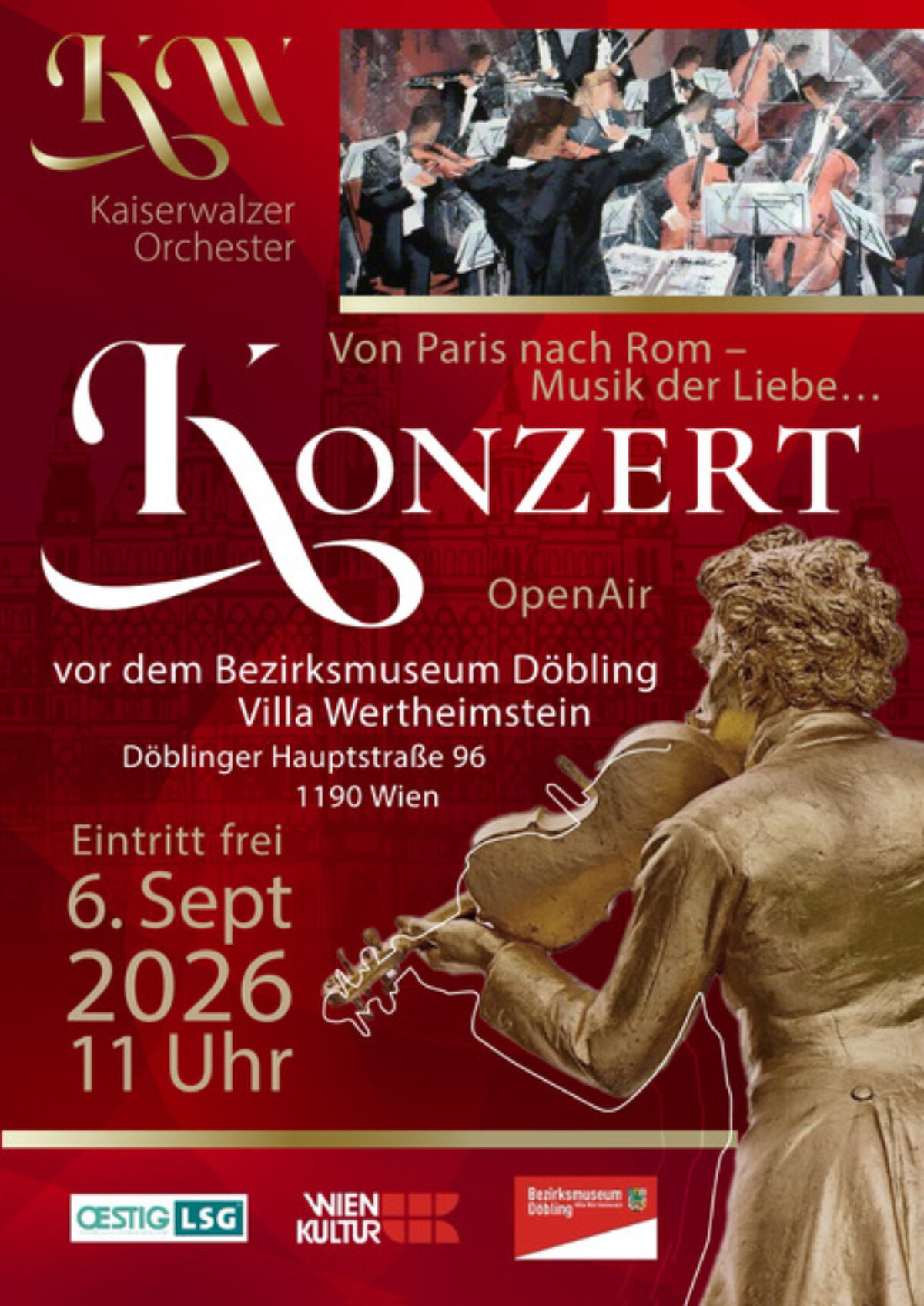 Veranstaltung: Konzert Kaiserwalzerorchester, Bezirksmuseum Döbling, 2026