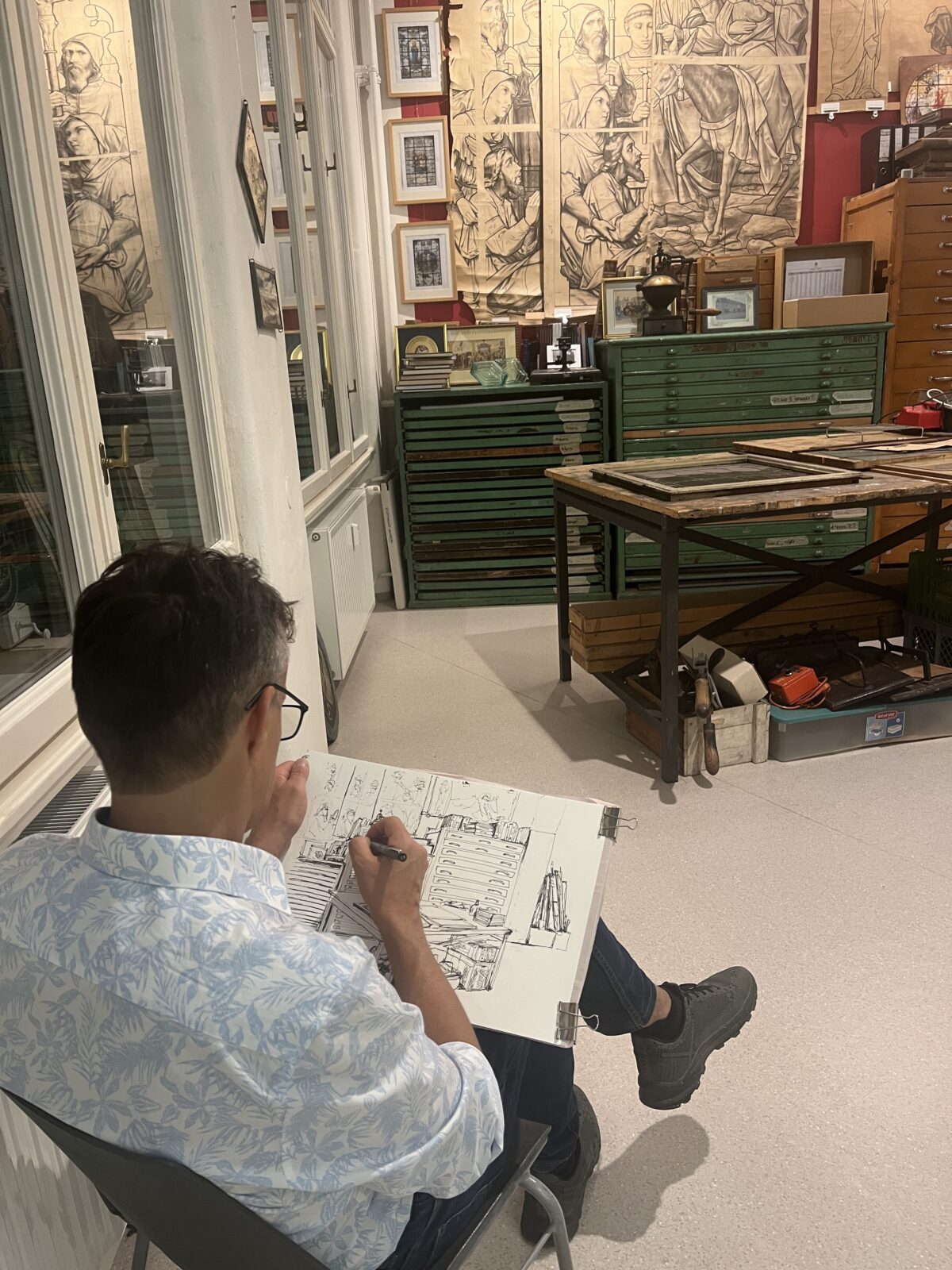 Ausstellung: Urban Sketching, Foto: Bezirksmuseum Mariahilf, 2026